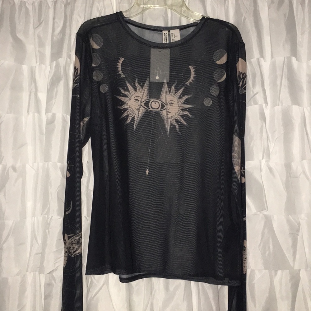 Long Sleeve Mesh Top